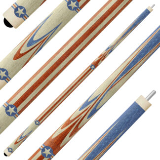 split 3x US Airforces tribute fullsplice pool cue butt