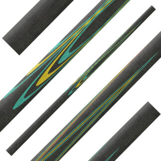 fullsplice pool cue blank tulip 5p long plaited black green yellow